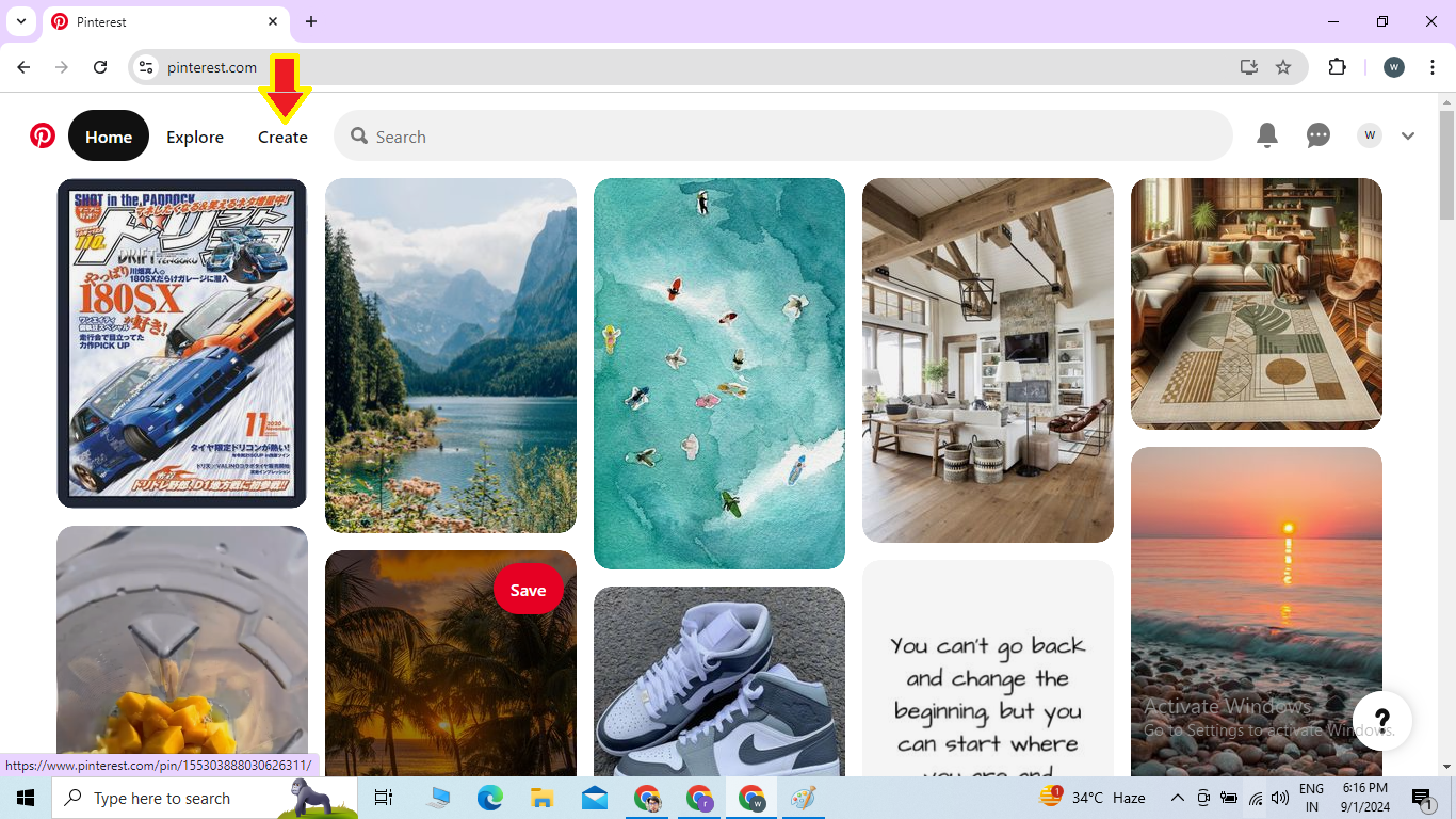 Pinterest create